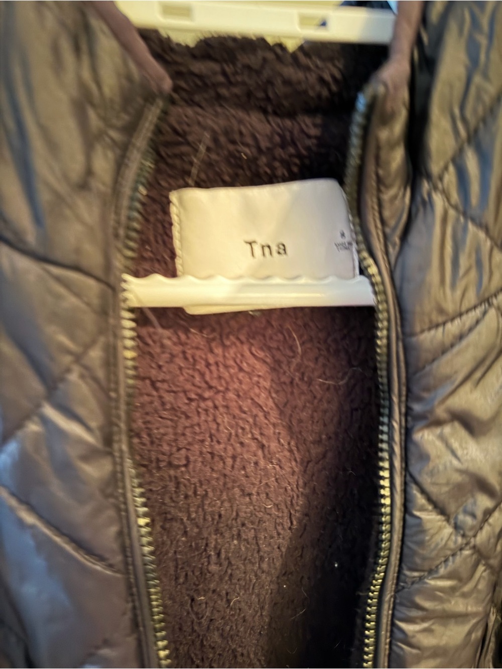 TNA Black Quilted Jacket with Sherpa Lining - Picture 4 of 4